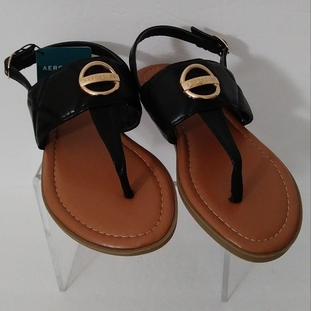 Aerosoles Flat Heel Black Sandals